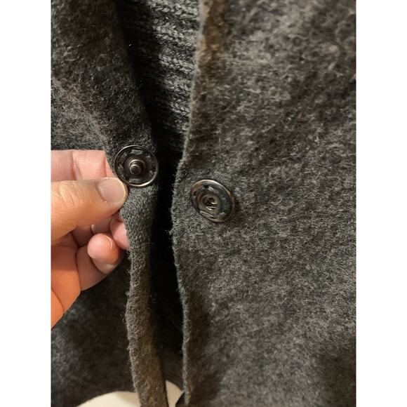 Katherine Barclay Womens Wool Blazer Sz S Gray Button Layer Belt Cardigan Career - Picture 3 of 16